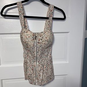 Floral Zip-up Tank